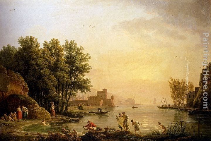 Claude-Joseph Vernet Landscape With Bathers